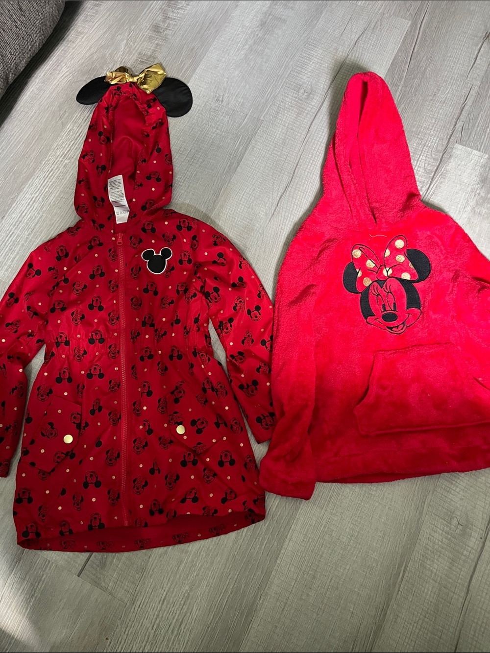 Minnie Mouse Red Hooded Coat and Red Minnie Pullover Hoodie